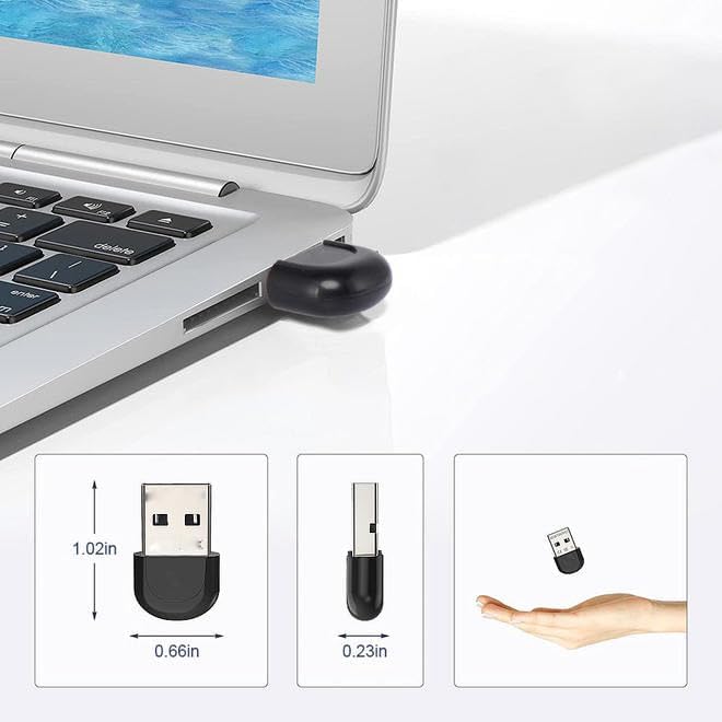 Image of SANCY USB Bluetooth 5.1 Adapter for PC, Wireless Bluetooth Dongle Transmitter Receiver, Driver-Free, for Desktop,Laptop,Keyboard,Mouse,Headset,Speaker,Printer, Plug&Play