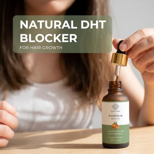 Image of Mystic Pure Pumpkin Seed Oil 100% Natural and Cold Pressed for Hair Growth and Skin Radiance | Natural DHT Blocker | Unrefined, Hexane-Free (30ml)