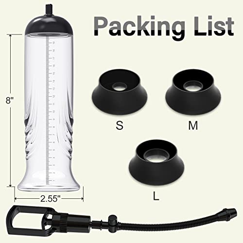 Penis Vacuum Pump, Manual Penis Enlarger Enlargement Extend Pump Air Pressure Device, Adult Male Sex Toys For Men Stronger Bigger Erections With 3Pcs Suction Sleeves #TOP6