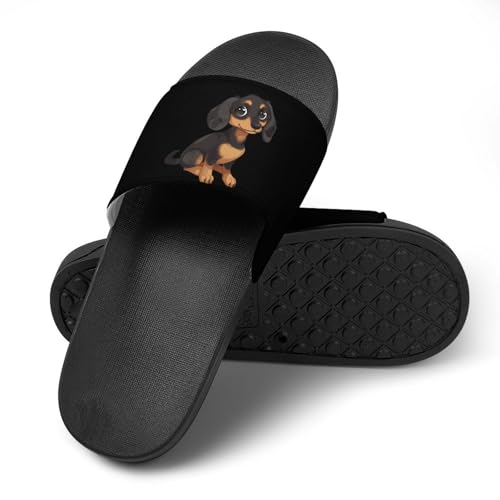 Cute Dachshund Dog Non Slip Slides Sandals for Women Men Quick Drying Shower Shoes for Bathroom Pool Beach4