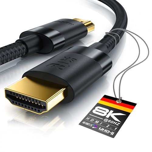 CSL - 8k / 4k HDMI Kabel 2.1/2.0-5m - 8K @ 60Hz / 120Hz - 4K @ 240Hz - 48 Gbit/s - 3D - Ultra High Speed mit Ethernet - TV Blu-ray PS5 Xbox Series X Switch - schwarz - 5 Meter CSL - 8k / 4k HDMI Kabel 2.1/2.0-5m - 8K @ 60Hz / 120Hz - 4K @ 240Hz - 48 Gbit/s - 3D - Ultra High Speed mit Ethernet - TV Blu-ray PS5 Xbox Series X Switch - schwarz - 5 Meter