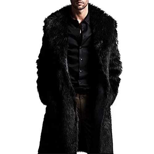 Manteau en fausse fourrure pour homme avec col à revers chic