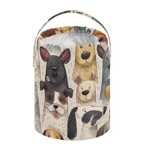 Image of Tatenale Crochet Bag Yarn Bag Knitting Project Bag with Pockets and Handle Portable Yarn Storage Organizer Tangle Free 8.3x11 InchWhimsical Pet Dogs01