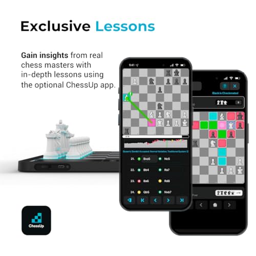 ChessUp 2 - Electronic Chess Board by Bryght Labs - Built-in WiFi, Chess Engine - Includes Chess Set TouchSense Pieces - Light Up Smart Chess Board - with AI, Lessons, Wireless Play & Companion App