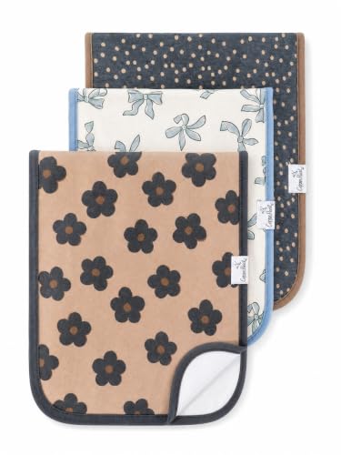 Image of Copper Pearl Premium Baby Burp Cloths - 3-Pack Large Cotton Burp Cloths, Extra Soft Spit Up Rags with 3 Absorbent Layers, Perfect for Baby Boy and Baby Girl Gifts