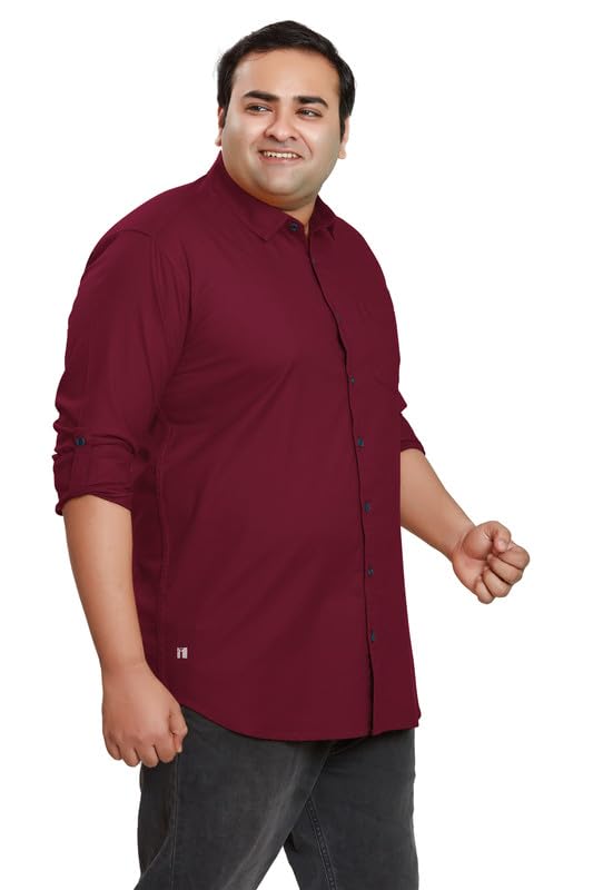 Image of BE ACTIVE Plus Size Lycra Cotton Satin for Men Shirts|| All Plus Size Men|| Cotton Stylish Full Sleeves Shirt for Men