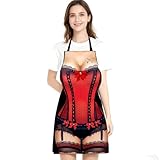 Lustige Küchenschürze,Sexy Schürze,3d Witz Kochschürze,Kochschürze Lustig Damen,Mann Frau Grillschürze,Urkomisches Streiche Geschenk,Neuheit Erwachsene für Geburtstagsfeier,Oktoberfest,Weihnachten