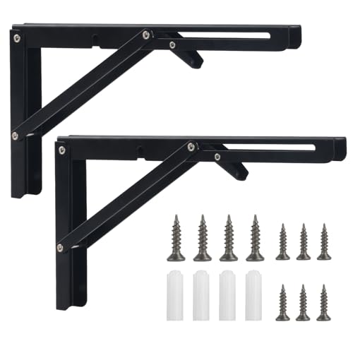 2 Pièces Équerre Pliante Étagère Murale, 300mm Equerre Pliable, Équerre Étagère Murale,...