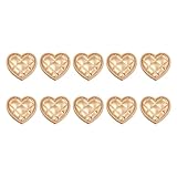 generic 10 Pcs Heart-Shaped Golden Metal Decorative Buttons, Vintage Buttons for Wedding Dress Clothing Accesories Sewing Buttons(25mm-Fog Gold), AM15SD095INUS*10
