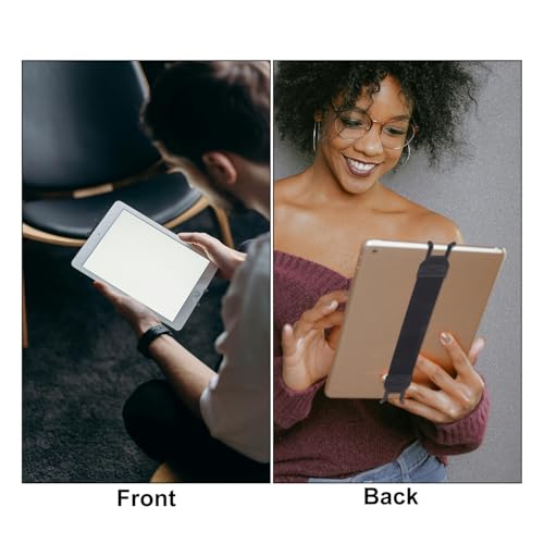 Gosknor 2 Stück Tablet Gurt, Sicherheit Tablet Griffhalter Kein Herunterfallen Elastisches Griffband Kompatibel mit iPad Air/Kindle eReadern 7,6-11-Zoll-Geräten (Schwarz)