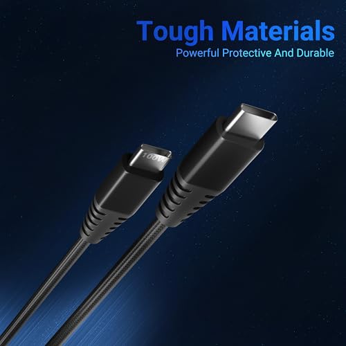 Image of Basesailor 100W USB C to Type C Nylon Braided Charger Cable [6 months WARRANTY] Fast Charging Cable Compatible for iPhone,Samsung,Oneplus,Nothing & Other Devices, High Speed Data Cable(Black)