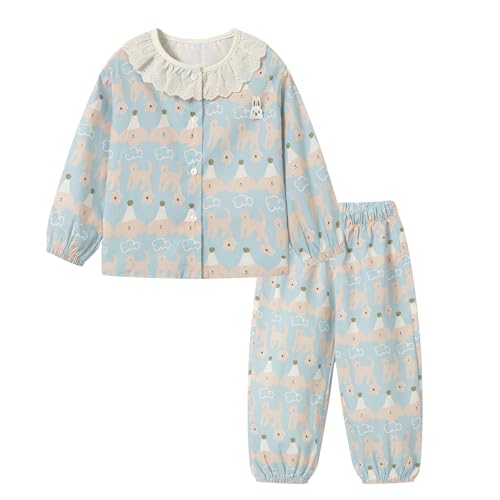 Mud Kingdom Girls Pajamas Set Long Sleeve Top and Bottom Kids Sleepwear Set 2-Piece Homewear