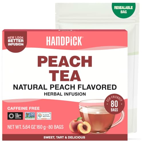 Image of HANDPICK Peach Fruit Tea(80 Teabags) Fruity, Floral & Refreshing Flavor