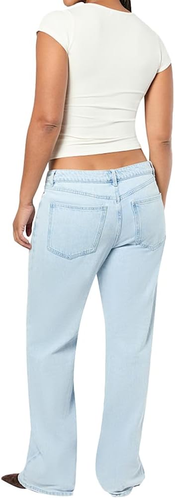 WEWOREWHAT Women's Denim Straight Leg