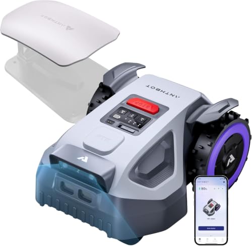 ANTHBOT M9 Robotic Lawn Mower with Garage, 1/4 Acre Wire-Free NRTK & Vision