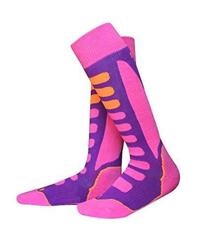 Barrageon Calcetines de Esquí de Invierno Térmico Calientes para Snowboard, Ciclismo, Trekking, Calcetine Deportes Control de Humedad Anti-Odor Anti-Bacteriano para Ninas Niños