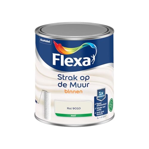 Flexa - Strak Op De Muur Binnen Mat - Gebroken Wit/Ral 9010 - Mengverf - 1 L