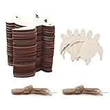 Enough Quantity: the package includes 40 pieces of unfinished wooden blank slices, which has a hole at the top that can be hung with the twine (package included), enough for you to use in daily life. DIY Handicrafts: these wooden cutouts are easy to ...