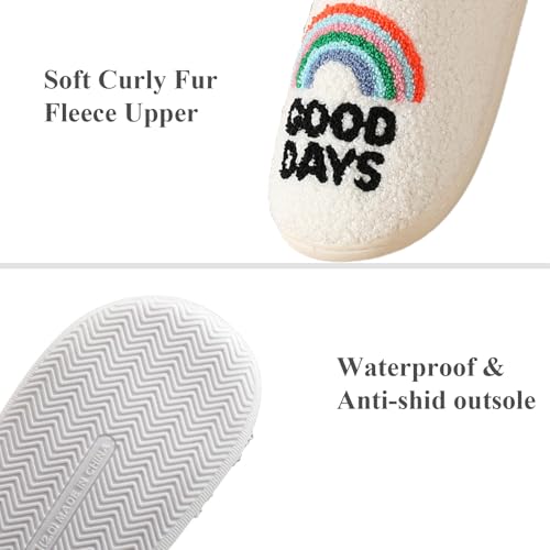 Women's Men's Retro Slippers Comfy Warm Plush Slip-On House Slipper for Winter Indoor Soft Cushion Non-slip Fluffy Slides Shoes3