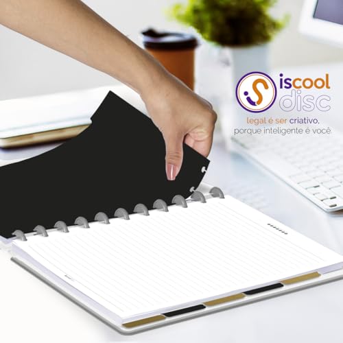 Divisórias Iscool P/Caderno De Disco G Spot Metallic Preto e Gold