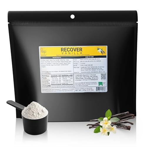 pep sport nutrition Recover Vanilla Powder | Easy to Digest, No Sugar Added | Organic Food, Pure Vanilla Protein Powder for Post Exercise Recovery, Meal Replacement & Afternoon Snack - 15 Servings
