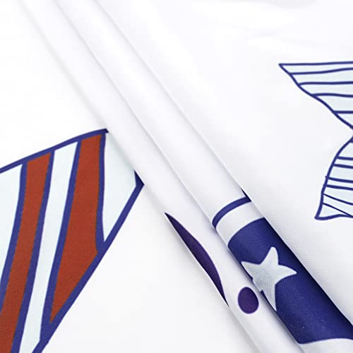 Eobtain 4Th Of July Stars Shower Curtain For Bathroom Red Blue Stars Fireworks And Amreican Flag On White Fabric Shower Curtain With Hooks Usa Patriotic Holiday Bathroom Curtains Shower Set 60X72 Inch #TOP5