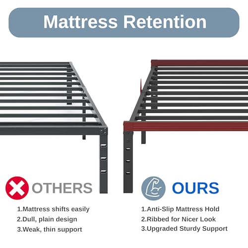 Image of ZIYOO 12 Inch Full Metal Platform Bed Frame, Mattress Anti-Slip Design | No Box Spring Needed, Easy Assembly, Noise-Free, Tools Included, Ideal for Bedrooms, Guest Rooms, Dorms, Hotels & B&Bs