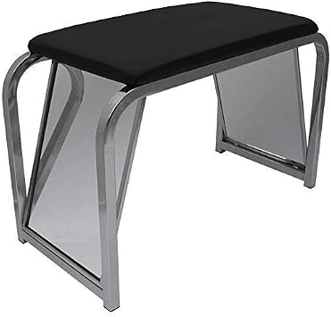 SHOE FITTING BENCH Chrome/Black Padded Seat/2 Mirrors