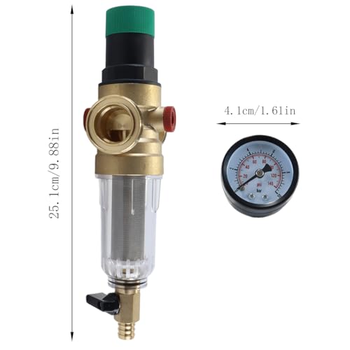 Régulateur de pression d'eau 1 pouce avec manomètre vanne laiton chauffe-eau Alide - 8