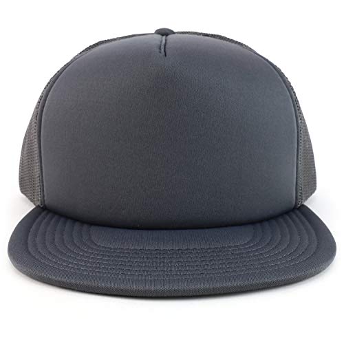 Image of Armycrew Oversized XXL 5 Panel Flat Bill Foam Trucker Mesh Back Baseball Cap