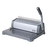TEmkIn Robuste 350-Seiten-Papierkammbindemaschine mit 21 rechteckigen Löchern, manuelle Papierstanzmaschine mit Griff, Büro-Finanzbindemaschine, einfach zu binden