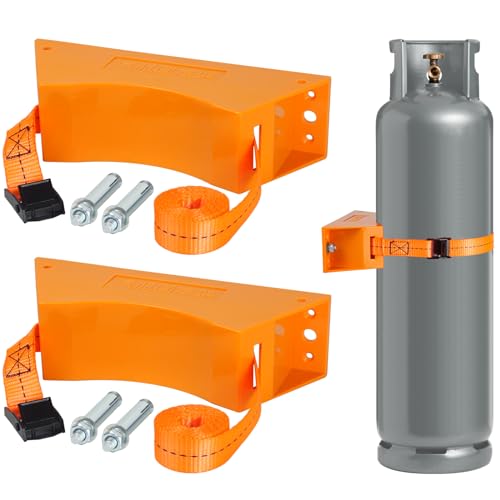 LrqzHsyl 2PCS Propane Tank Holder Propane Tank Mount Gas Cylinder Holder high Quality ABS Gas Cylinder with Screws and Safety Chain Supported 4