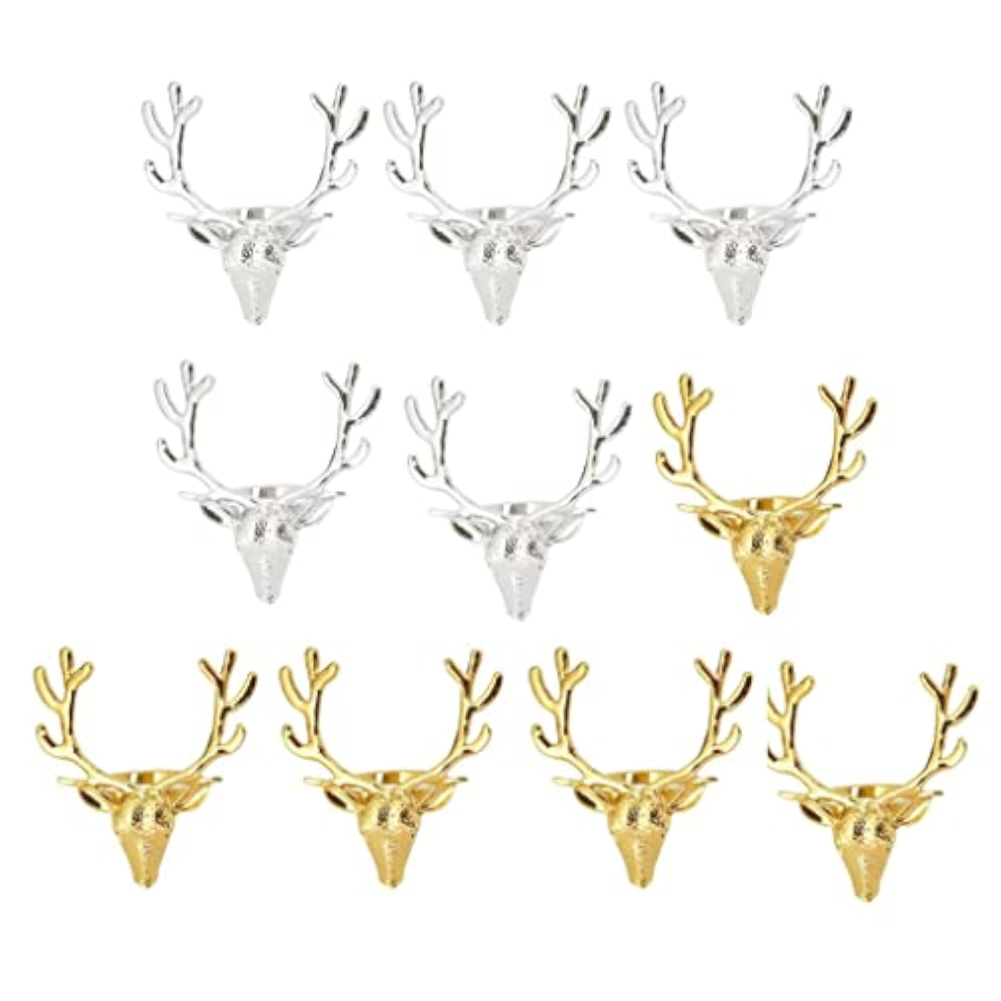 10 Christmas Reindeer Design Napkin Rings for Holiday