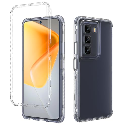 �X�}�z�P�[�X �Ή��@�� for Infinix Hot 60 Pro Plus 4G �O�d�ی�yPC+TPU+PC�z3 in 1 �����h�~�E�Ռ��z���o���p�[�ی�P�[�X Transparent