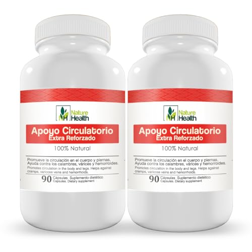 Nature Health Apoyo Circulatorio para Cuerpo y piernas, suplemento vegano con Ginkgo biloba, Perejil, Zapote Blanco, Espino Blanco y Cancerina, (2)