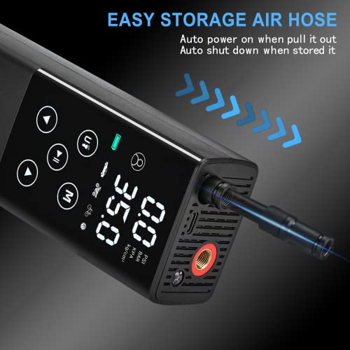 Uabrla Tire Inflator Bike Pump, Portable Air Compressor For Car Tires, Electric Air Pump For Bike, Balls, Touch Screen, Auto Shut-Off With Presta And Schrader Valve #TOP3