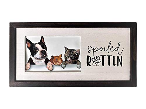 Dog Picture Frame, Cat Picture Frame, Pet Picture Frame Wood Veneer 6x12 Takes 4x6 Photo, Photo Frame Dog Theme, Dog Dad Picture Frame, Dog Mom Gifts for Women, Best Friend Picture Frames, Dog Decore