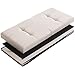 CUYOCA Storage Ottoman Bench Foldable Seat Footrest End of Bed Ottoman with Flipping Lid for Living Room, 75L, 30 inches Linen Fabric Beige