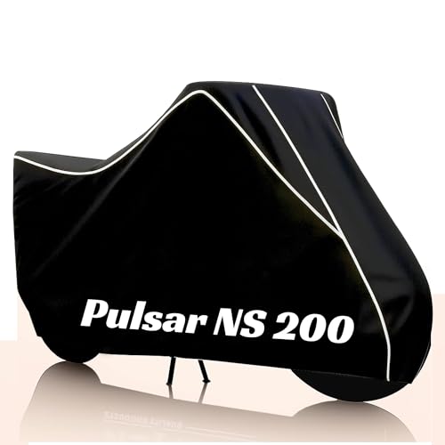 Image of Kayme Ns 200 Water Resistance Bike Cover Heavy Duty Premium Taffeta Motorcycle Cover | UV Protection, Dustproof, All Weather, Scratchproof, Two Wheeler Body Cover with Elastic Bottom (Black White)