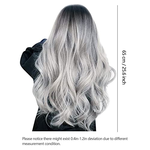 YonYeHong Peruca Feminina Perucas De Substituição De Cabelo Longo Encaracolado E Ondulado Gradiente