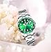MASTOP Women's Classic Fashion Silver Stainless Steel Watches Waterproof Date Luminous Lady Dress Wrist Watch (Green)