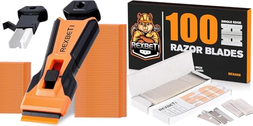 REXBETI Razor Blade Scraper Tool, 100PCS Single Edge Razor Blades, Industrial Razor Blades for Scraper
