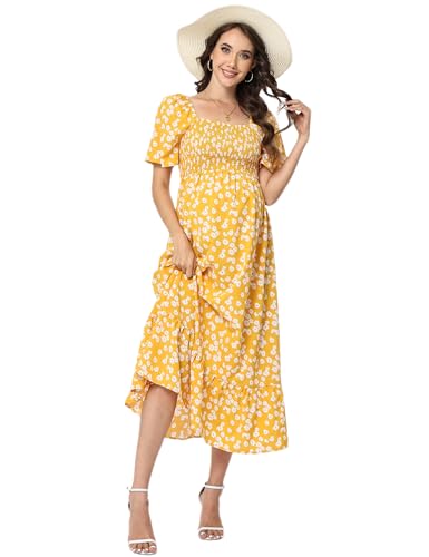 Image of Maternity Dress Women's Off Shoulder Split A Line Casual Maxi Dress Photography Dress for Babyshower
