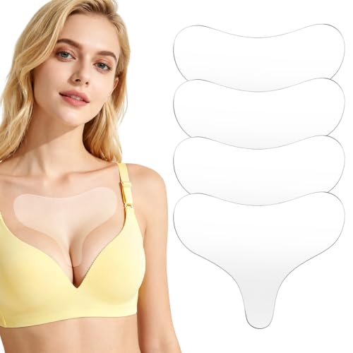 4uds Parches Arrugas Pecho, Parches Antiarrugas Reutilizables de Silicona