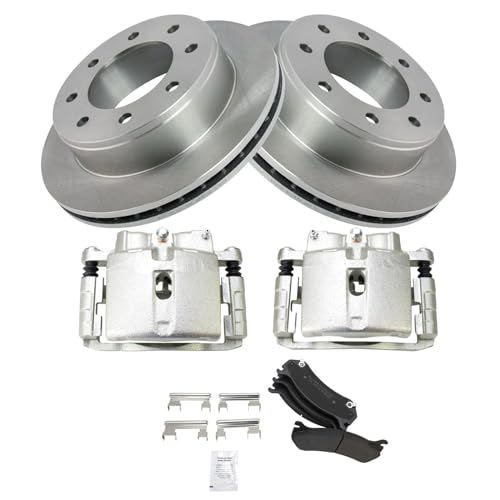 Image of TRQ Rear Brake Pad & Rotor Kit Compatible with 1999-2007 Chevrolet 99-07 GMC 03-09 Hummer