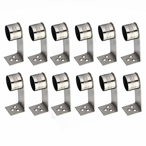 Image of GHAR DWAR L Shape Stainless Steel Wall Mount Concealed Long Band Curtain Rod & Ceiling Holder Brackets for Door and Windows Heavy Duty Holder Bracket Silver (3 Inch Silver, Pack of 6 Pair)