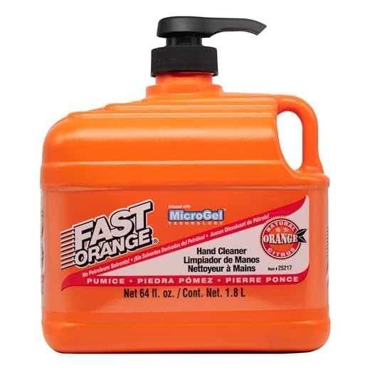 Fast Orange 25217 Pumice Lotion, Heavy Duty Hand Cleaner, Natural Citrus Scent, Waterless Cleaner For Mechanics, Strong Grease Fighter, 1/2 Gallon