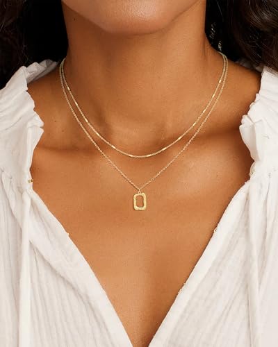 Layered Necklaces for Women 14K Gold Plated Stack Circle Pendant Trendy Long Chain Stackable Handmade Coin Necklace Set Dainty Gold Stacked Jewelry Gifts3