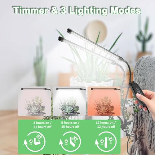 Image of Sunny Power Clip On Grow Lights for Indoor Plants Full Spectrum for Seeding