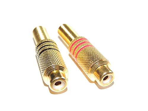 Lot de 100 connecteurs RCA plaqués Or avec Ressort en métal.